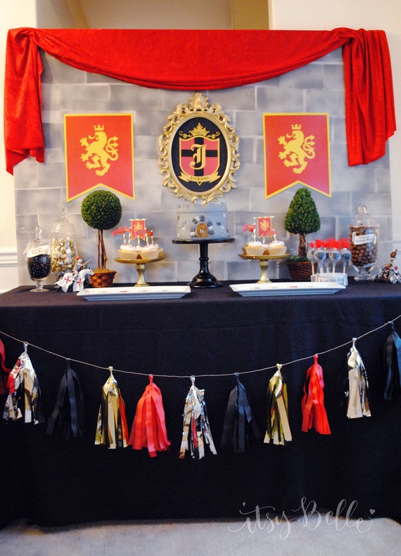 Knight Party Collection - INSTANT DOWNLOAD PRINTABLE Tapestries and coat of arms by ItsyBelle Il_570xn
