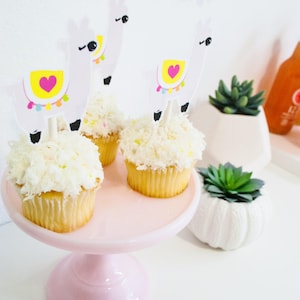 Llama Love Printable Cupcake Toppers for Llama Party by Itsy - Etsy