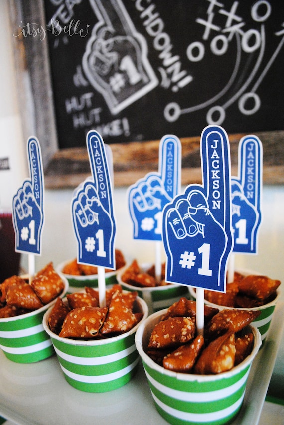 No. 1 Sports Fan Collection - blue or red PRINTABLE PARTY TOPPERS by Itsy Belle Il_570xn