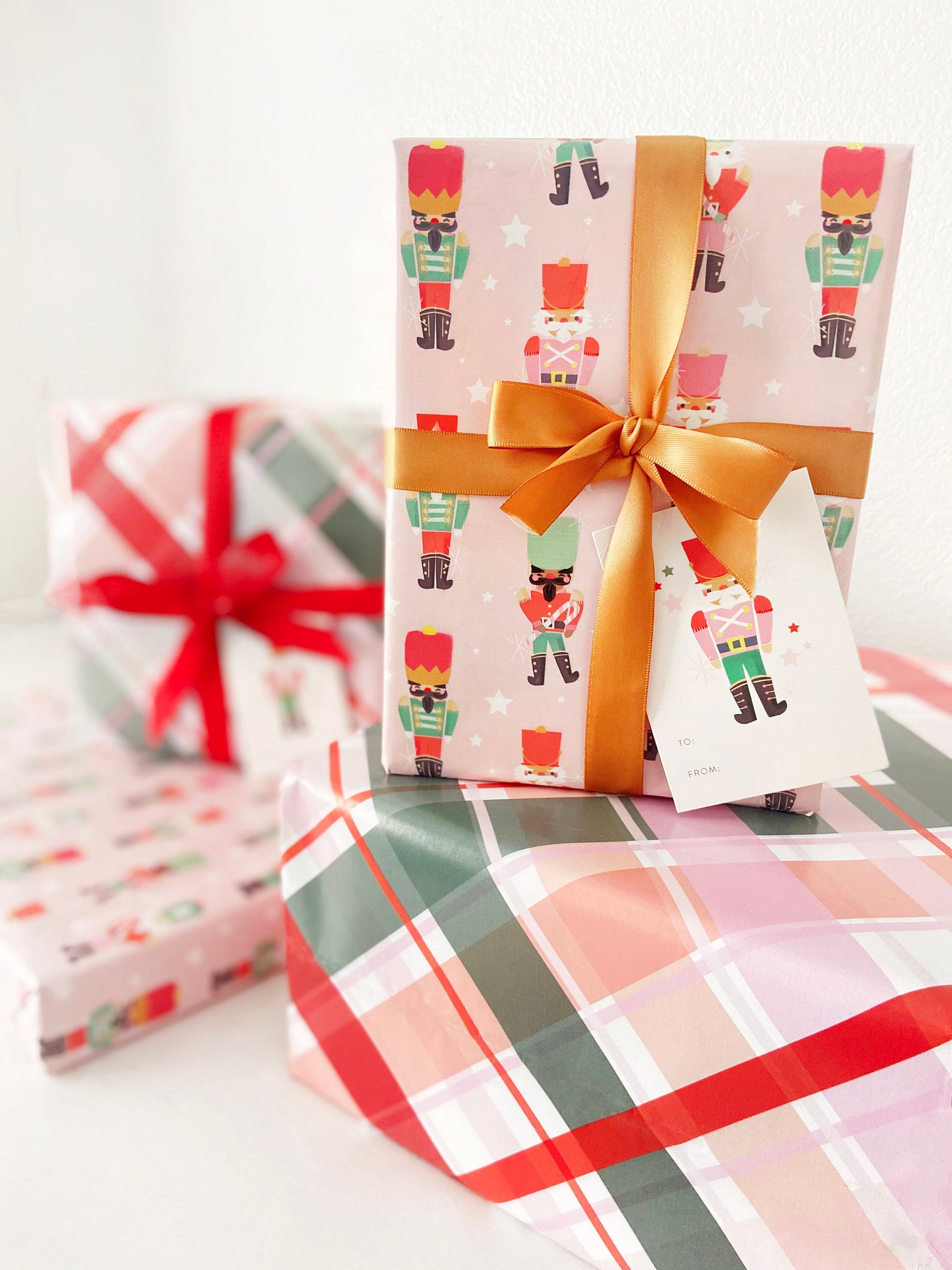 Pink Nutcracker Christmas Wrapping Paper Gift Wrap Set Bundle Etsy