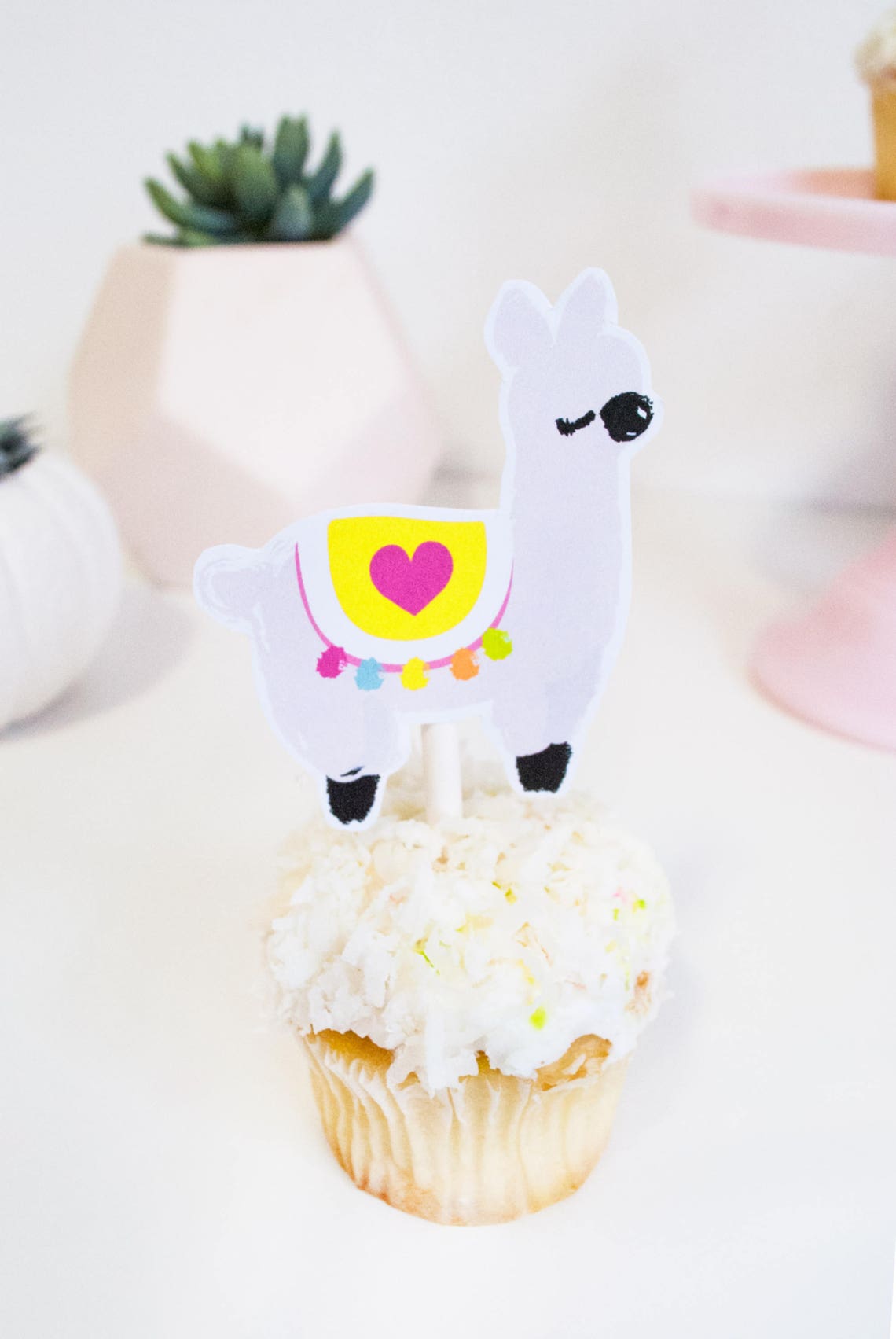 Llama Love Printable Cupcake Toppers for Llama Party by Itsy | Etsy