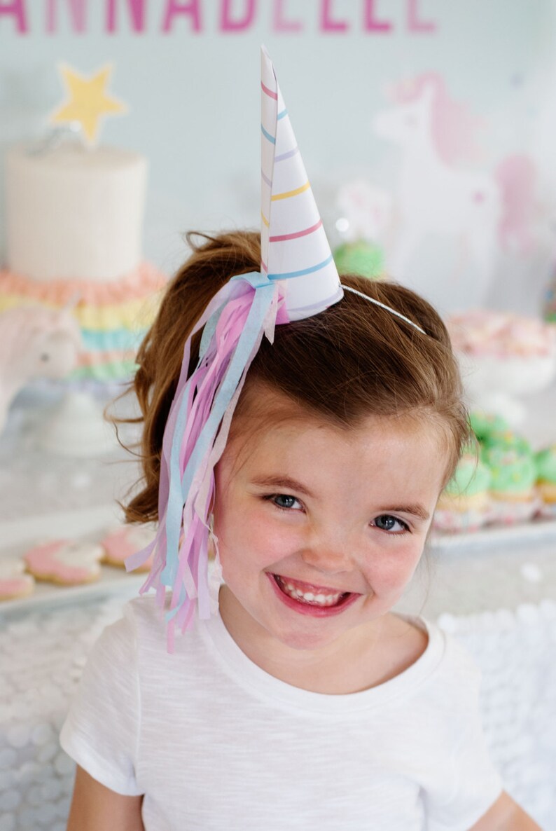 unicorn horn hats birthday party instant download printable etsy