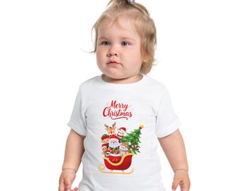 Merry Christmas Baby T-Shirt, Cute Holiday Tee, Infant Christmas Shirt, Baby Christmas Gift, Toddler Festive Top