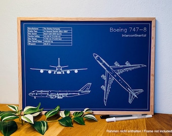 ボーイング787 Boeing 787 Dreamliner   非売品ポスター ボーイング787-9ドリームライナーの設計図 | DIN A3航空機設計図