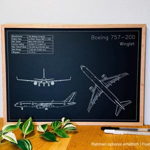Boeing 757-200 Winglet Blueprint | DIN A3 Aircraft Blueprint Poster | Aviation Wall Art | Pilot Gift | Airliner Art | Pen plotter item