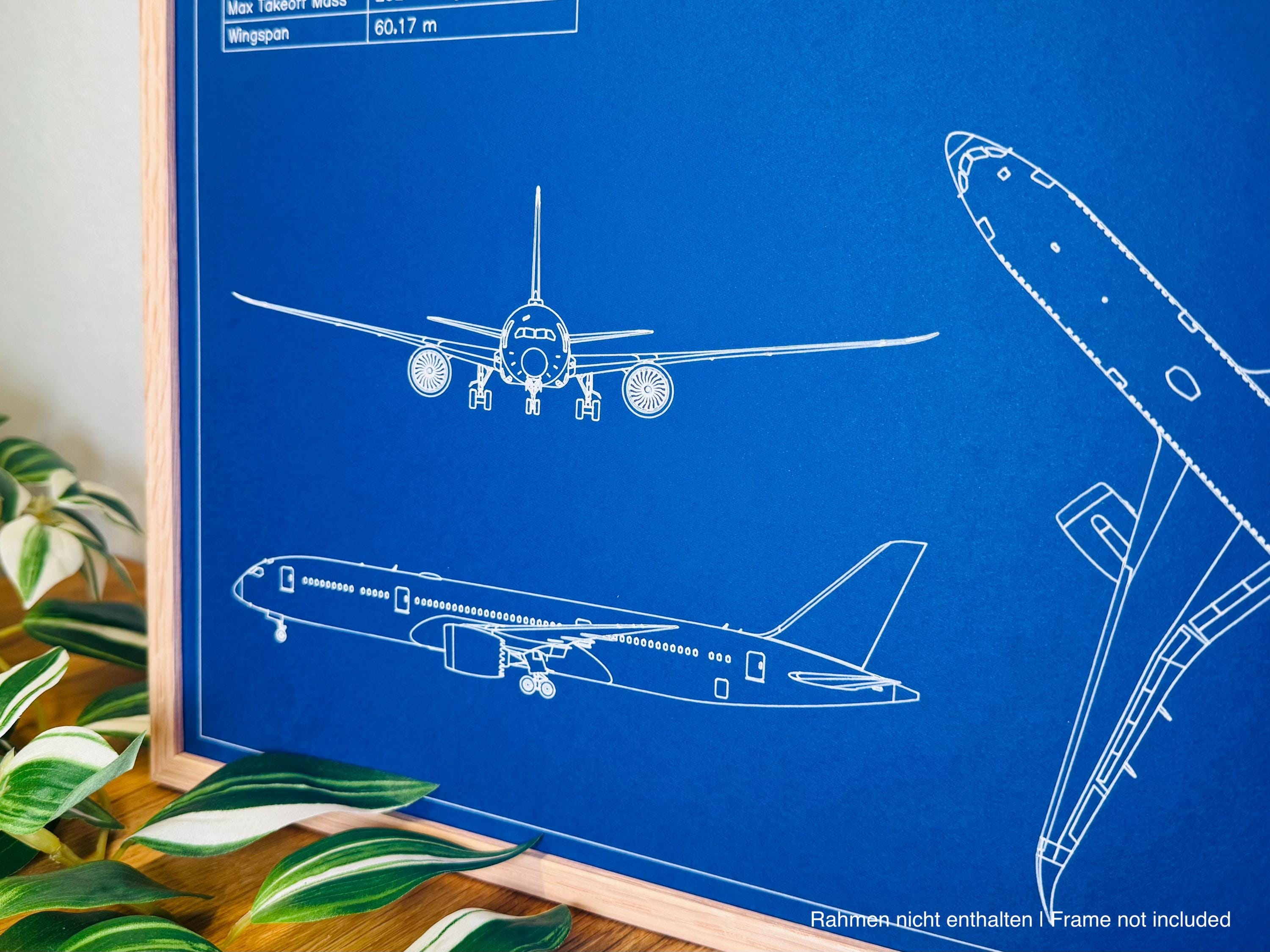 ボーイング787-9ドリームライナーの設計図 | DIN A3航空機設計図