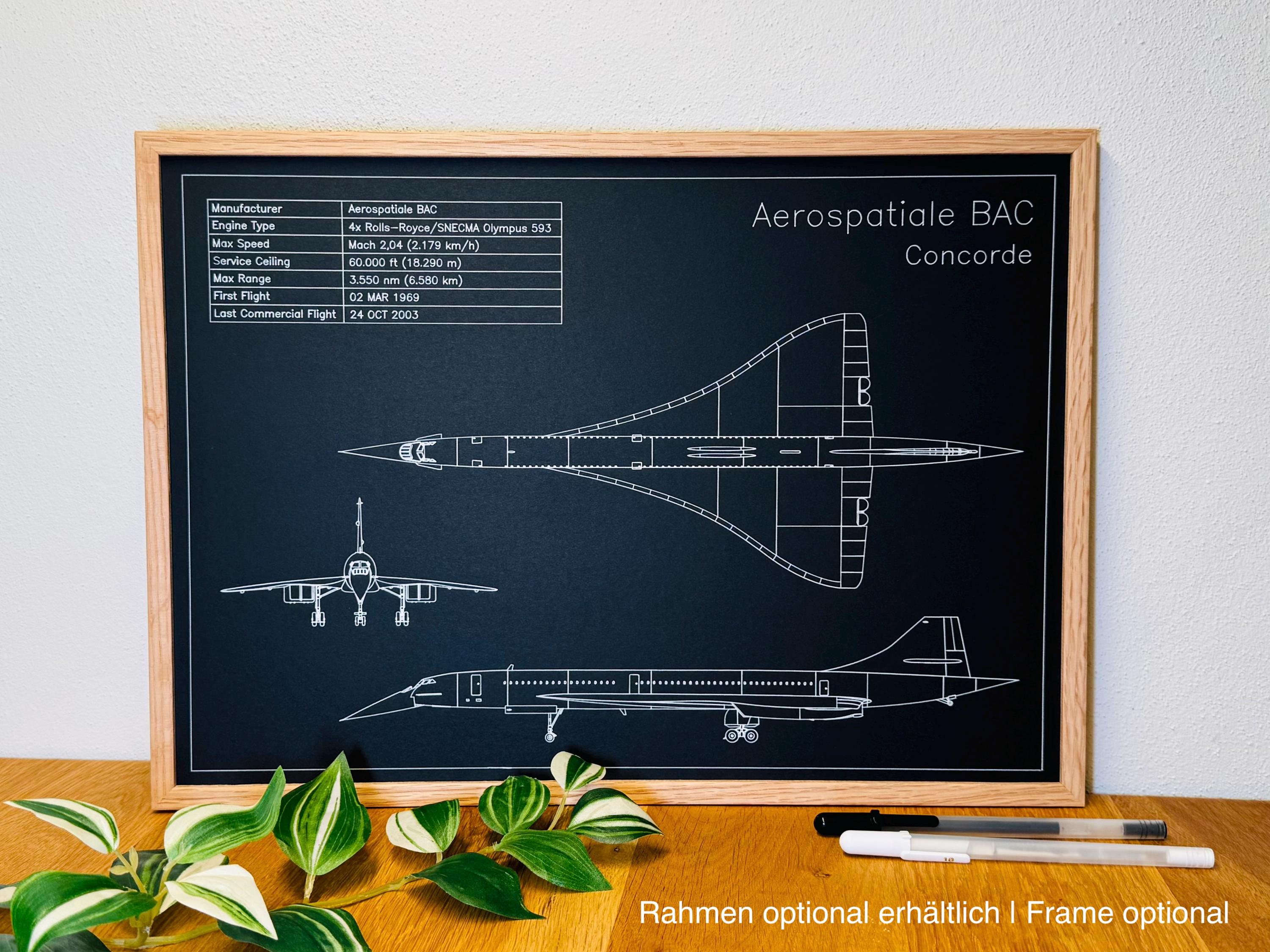 Aérospatiale BAC Concorde Blueprint | DIN A3 Aircraft Blueprint
