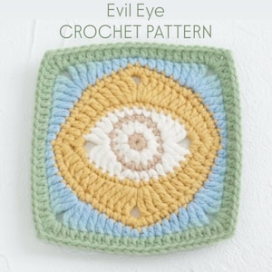 Patrón de crochet para el ojo malvado de la abuela (PDF digital instantáneo en inglés)