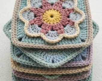 Modern Flower Pdf Pattern, Granny Square Lotus Floral, Blanket Motif,  DIGITAL GIFT