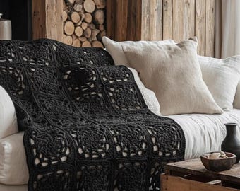 SpiderWeb Granny Square Pattern: SpiderWeb Spooky Crochet Pattern PDF, Granny SpiderWeb Tutorial