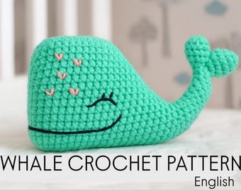 かぎ針編み模様のクジラのあみぐるみ PDF - Etsy 日本
