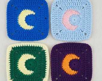 Granny Moon Square Pattern, Crochet Moon Pdf, Granny Afghan Pdf Motif for Blanket and Bags