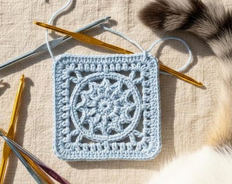 Retro Flower Granny Square: Digital Instant Download Pdf Pattern