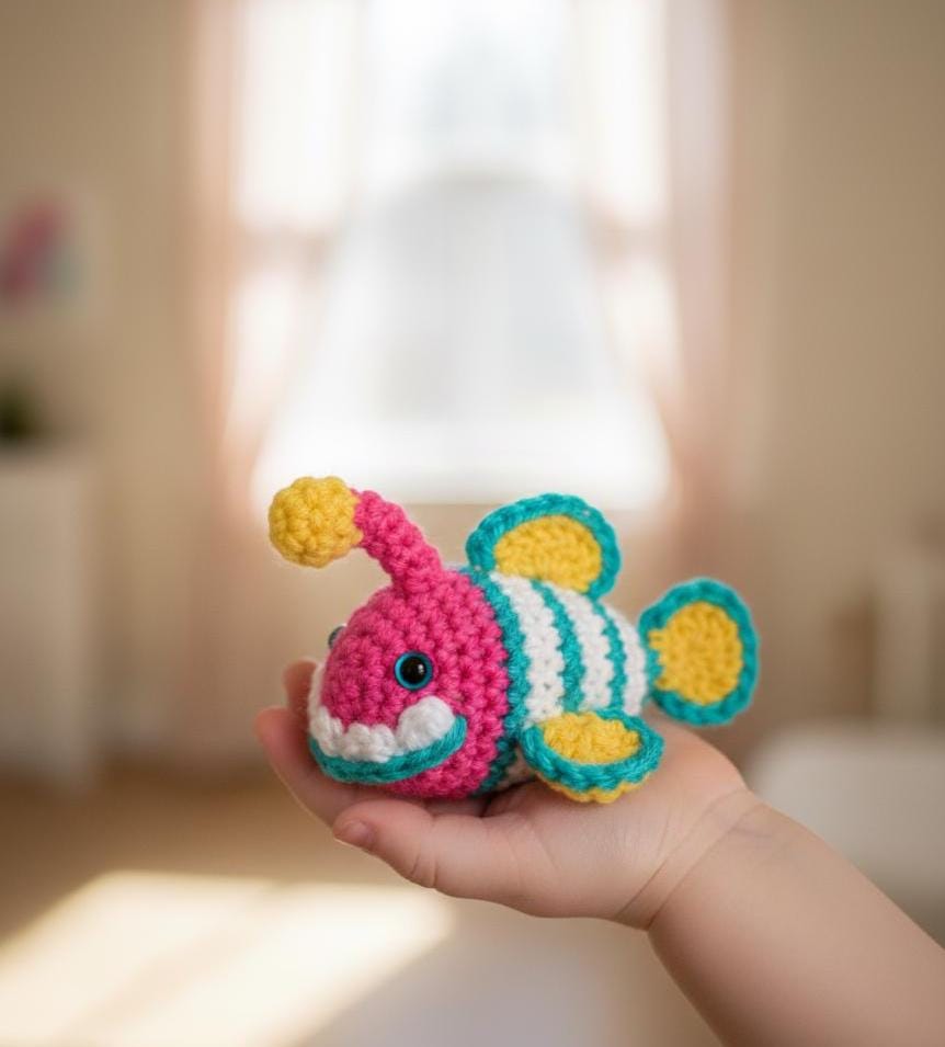 Mini Fish Pattern Mini Anglerfish Crochet Pattern: Ocean Anglerfish Amigurumi Toy Pattern ...