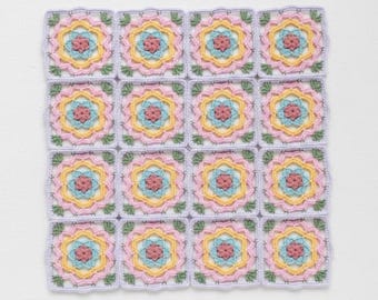Mandala Motif Crochet Square Pattern: Pattern for Granny Mandala Square, Crochet Granny Flower Pattern English PDF