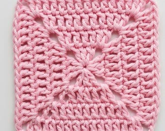 Solid Granny Square Crochet English Pattern: Easy Basic Solid Motif, Instant Printable Pdf