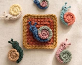 Snail Granny Square, 3D Animal Crochet, Unique Motif for Blanket and Cardigan PDF Pattern