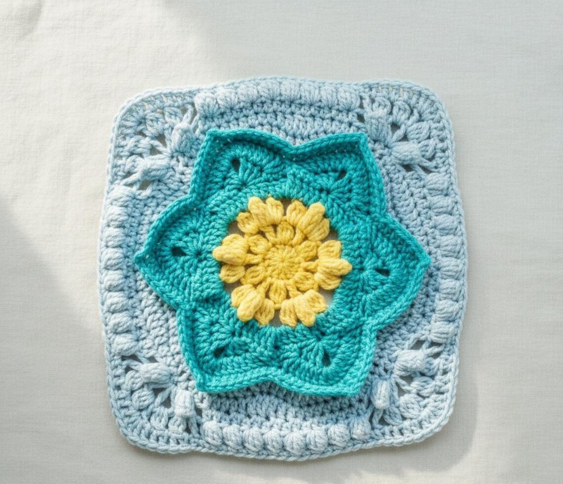 Hex Bloom Granny Crochet Pattern: Large Motif Digital Pdf Pattern - Etsy