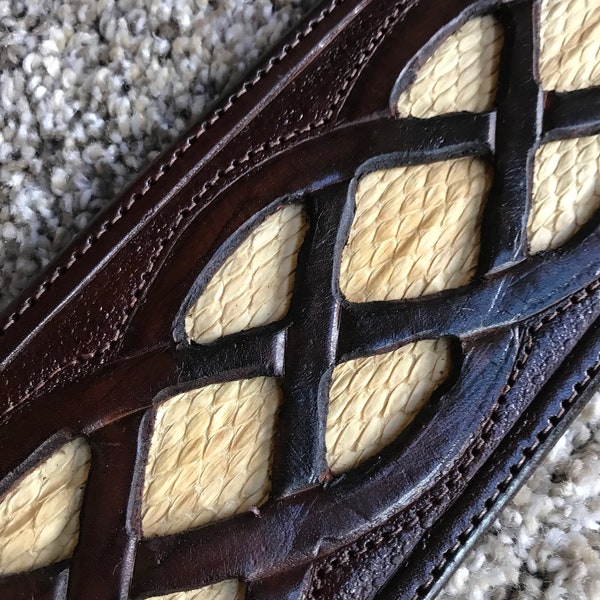 Leather Guitar Strap with wrist band