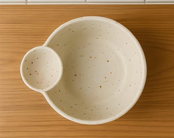 Handmade Ceramic Chip and Dip Bowl | Small Snack Serving Dish | Pottery Appetizer Bowl | Party Table Decor | Unique Housewarming Gift