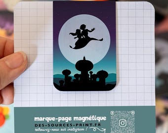 Segnalibro magnetico ispirato ad Aladino – Illustrazione della cultura pop | 6,5 × 4,5 cm