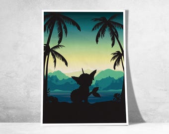 Poster ispirato a Vaporeon – Poster decorativo Pokémon di tipo Acqua | Vaporeon | Elegante decorazione murale | Idea regalo per i fan dei Pokémon