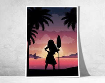 Ispirato a Oceania – Poster decorativo Disney | Oceania | Arte murale con tema avventura e oceano | Idea regalo per fan Disney