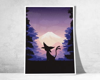 Poster ispirato a Espeon – Poster decorativo Pokémon Psichico | Espeon | Elegante decorazione murale | Idea regalo per i fan dei Pokémon