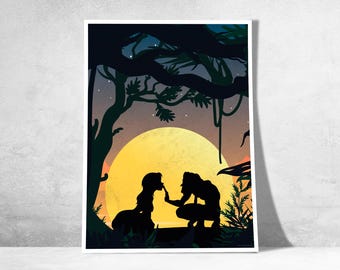 Ispirato a Tarzan – Poster decorativo Disney | Tarzan Disney Movie | Arte murale giungla e avventura | Idea regalo per fan Disney