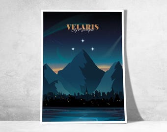 Poster Velaris – Poster decorativo ACOTAR | Città delle stelle | Arte murale fantasy e romantica | Idea regalo per gli amanti del romanticismo
