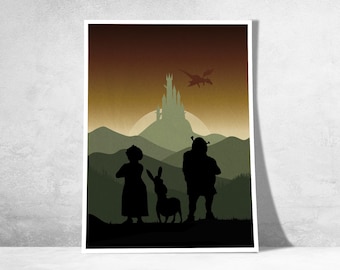 Ispirato a Shrek – Poster decorativo del film cult della DreamWorks | Film Shrek | Illustrazione murale umoristica e fantasy