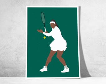 Ispirato a Serena Williams – Poster decorativo della leggenda del tennis | Campionessa del Grande Slam | Arte murale sportiva | Appassionato di tennis