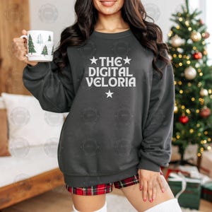 Gildan 18000 Dark Heather Sweatshirt Mockup | G180 Grey Crewneck Mock-up | Real Model Mock | Cozy Trendy Christmas Holiday Aesthetic Sweater