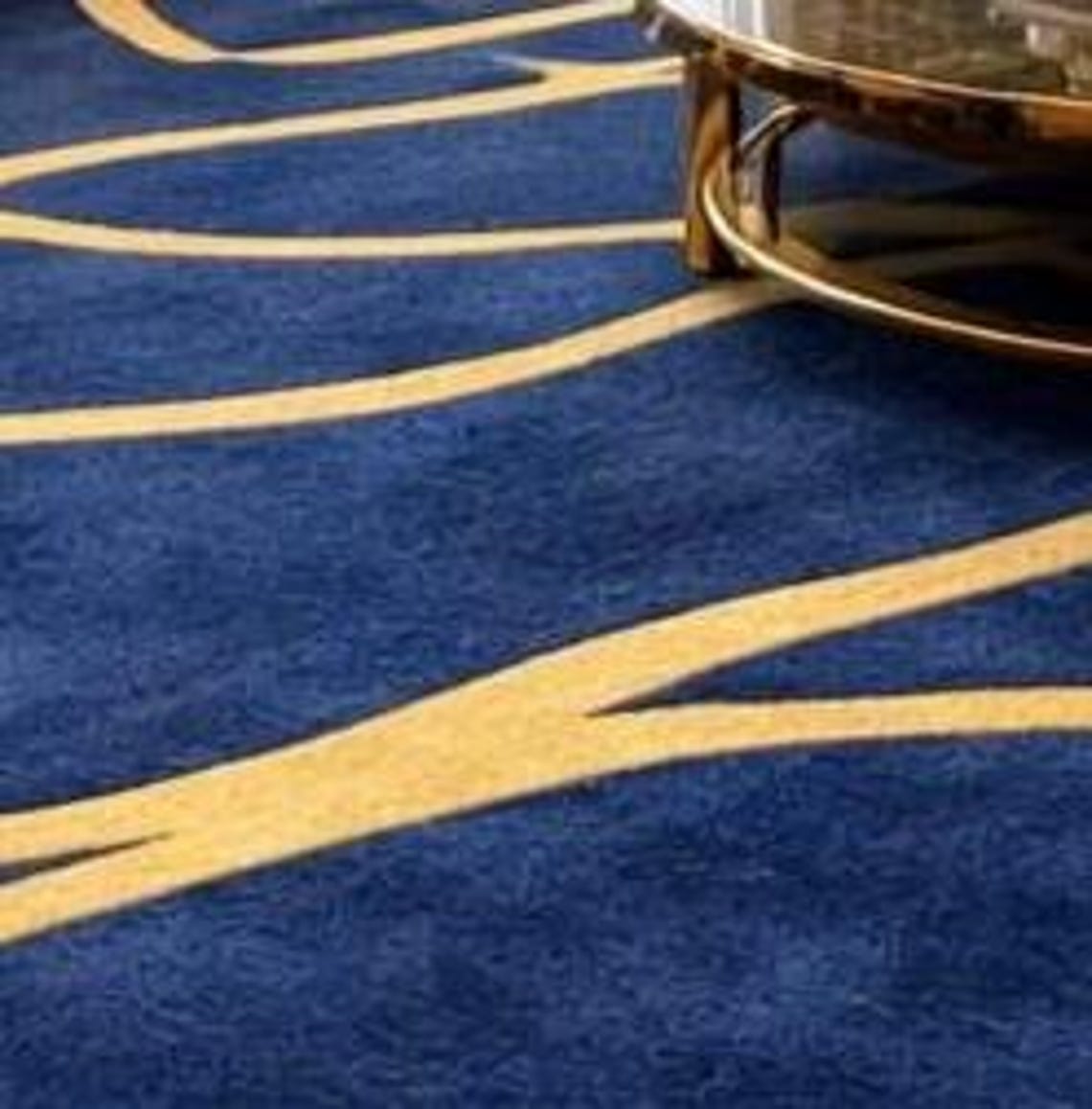 Handmade Navy & Gold Abstract Rug – Modern Tufted Carpet - Etsy