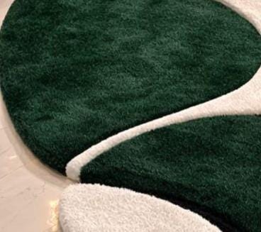 Hand Tufted Organic Wave Area Rug – Modern Abstract Green Black Ivory ...