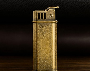 Encendedor de queroseno de metal a prueba de viento / Encendedor de gasolina retro con forma de rueda de esmerilar / Regalo clásico recargable para hombres