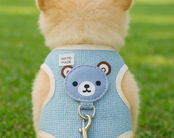 Arnés y correa para mascotas de osito de peluche hechos a mano: perro pequeño, gato, conejo