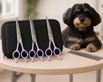 Kit forbici per toelettatura cani / Forbici per tagliare i peli degli animali in acciaio inossidabile