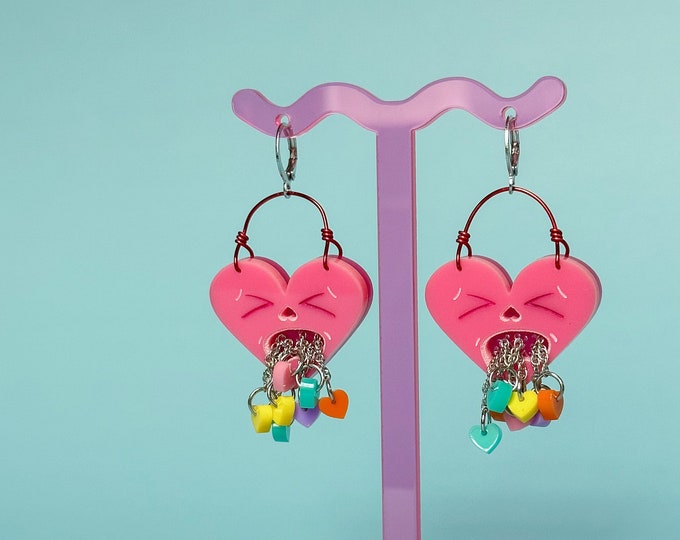 Love Hurts Acrylic Dangle Earrings / Brooch Etsy
