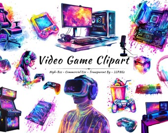 Decoración para salas de juegos ciberpunk / Decoración neón RGB para gamers (descarga digital, uso comercial permitido)
