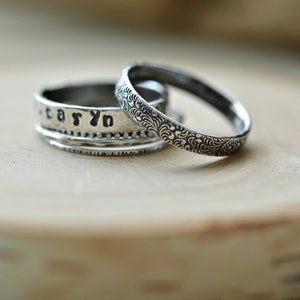 Stackable name rings, mother gift, name ring, personalized ring, gift for her, stackable rings