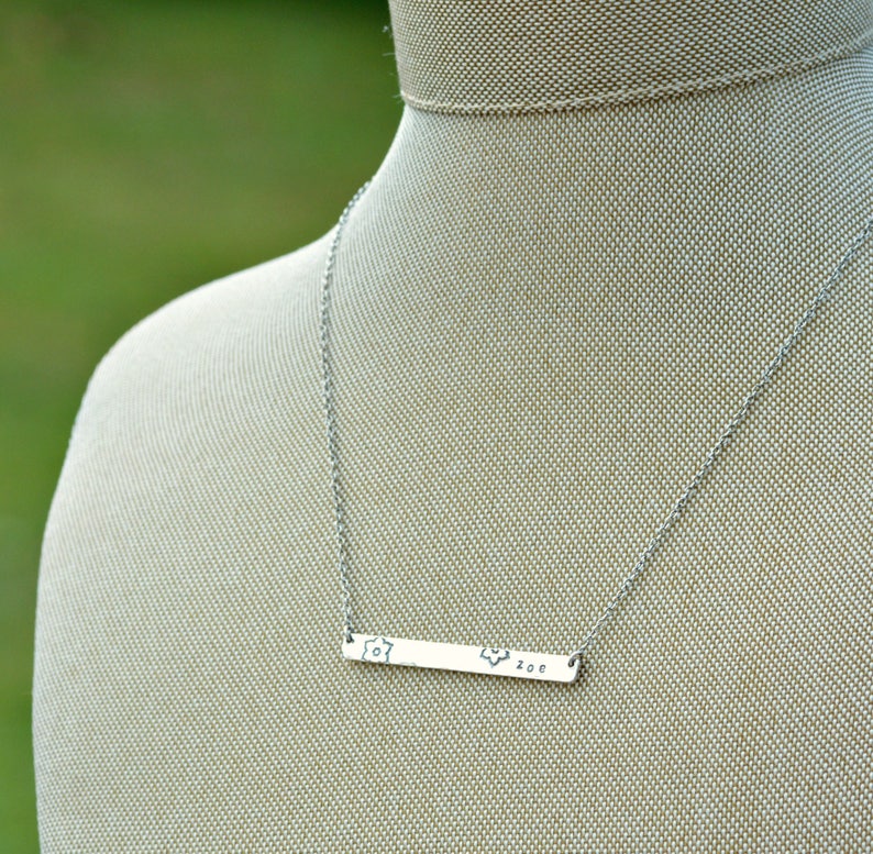 Dainty name necklace, name necklace dainty, name plate necklace, name bar necklace, personalized jewelry, gift for women, bridesmaid gifts image 2