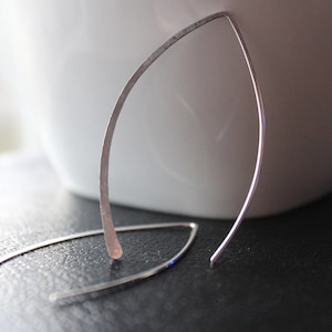 Sterling silver earrings, Silver wishbone earrings, modern earrings, everyday earrings, hook earring,