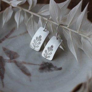 sterling silver botanical earrings