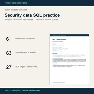 SQL Security Analyst Practice: 6 SQLite Cases, Database, Runnable Queries and Explained Answers