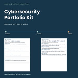 サイバーセキュリティポートフォリオドキュメントキット：プロジェクトワークシート、クレームマップ、および実例