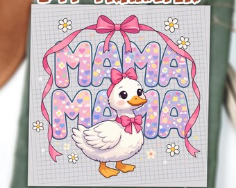 Mama Goose Floral DTF Transfer, Vintage Farmhouse Mom Shirt Design, Floral Mom DTF, Goose Lover DTF