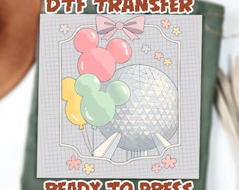 Retro Coquette Bow Disney Epcot Ready To Press, Disney Trip DTF transfers, Epcot World Tour 1982 Ready To Ship