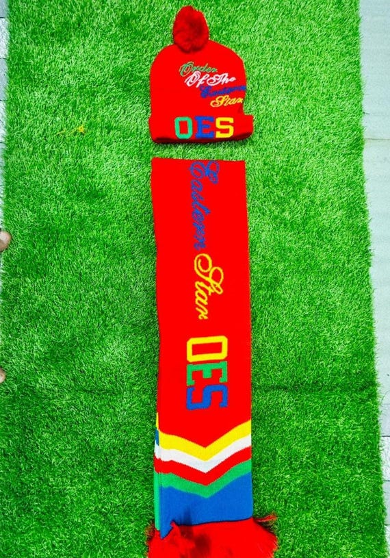 Knitted OES Beanie Hat & Scarf Set: Order of the Eastern  display picture 1