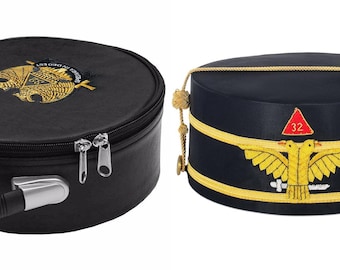 32nd Degree Scottish Rite Masonic Cap with Embroidered Carry Case